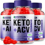3 Pack Bio Health Keto ACV Gummies - Official - BioHealth Keto ACV Advanced Formula Plus Apple Cider Vinegar Dietary Supplement B12 Beet Root Juice Men Women 180 Gummies