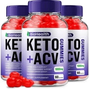 3 Pack Bio Health Keto ACV Gummies - Official - BioHealth Keto ACV Advanced Formula Plus Apple Cider Vinegar Dietary Supplement B12 Beet Root Juice Men Women 180 Gummies