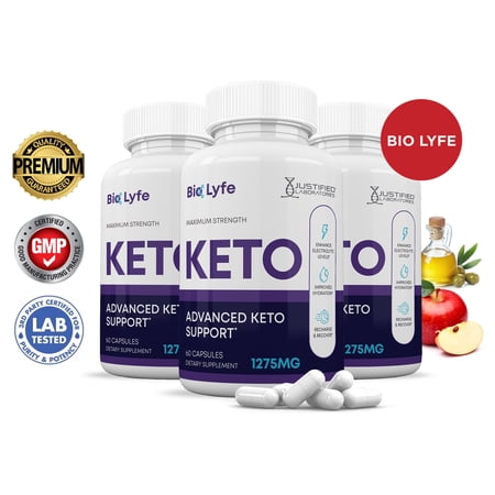 (3 Pack) Bio Lyfe ACV Pills 1275 MG Stronger Than Gummies Advanced Keto Support 180 Capsules
