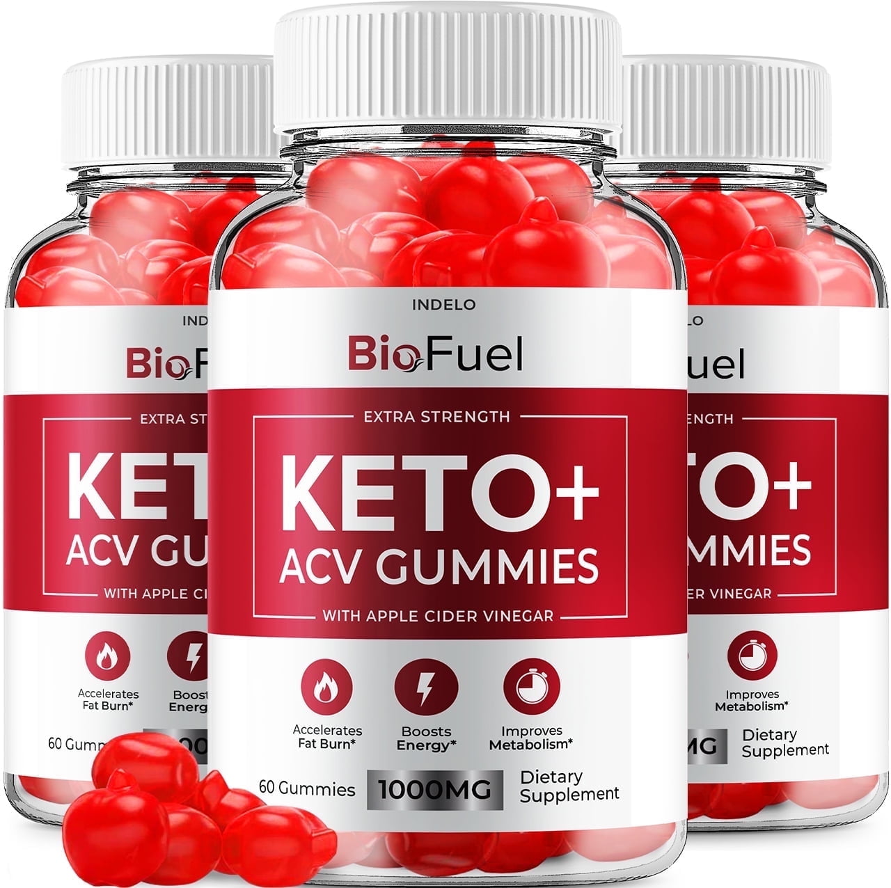 (3 Pack) BioFuel Keto ACV Gummies - BioFuel Keto+ACV Gummies, Extra Strength with Apple Cider Vinegar Vitamin B6 Vitamin B12 Beetroot Powder (180 Gummies)