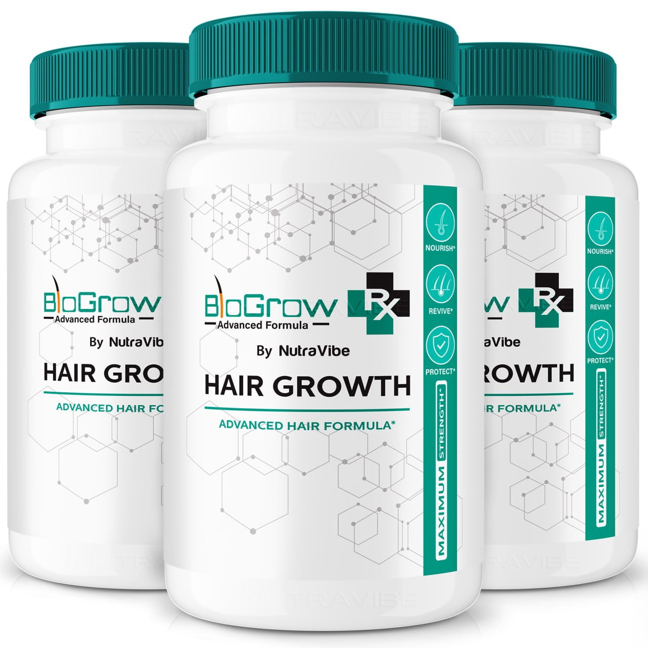 (3 Pack) BioGrow Hair Growth Supplement, BioGrowRx Advanced Hair Care Formula, Bio Grow Pills for Thicker, Fuller & Healthy Hair, The Ultimate Hair Revival Vitamins, Bio Growth Reviews (180 Capsules)