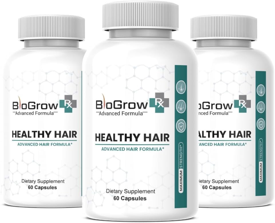(3 Pack) BioGrow RX Healhty Hair Advanced Formula for Hair Growth Support*, Bio Grow RX Healthy Hair Capsules, 60 Count - 180 Count