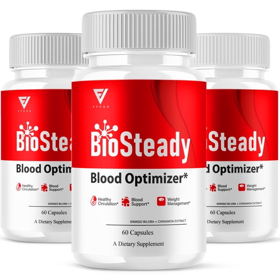 (3 Pack) BioSteady Blood Optimizer, Bio Steady Advanced Formula (180 Capsules)