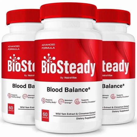 (3 Pack) BioSteady – Original Formula with a Clean Blend to Support Healthy Circulation, Natural Energy & Balanced Levels | Just 2 Easy-to-Swallow Pills Daily (180 Capsules)