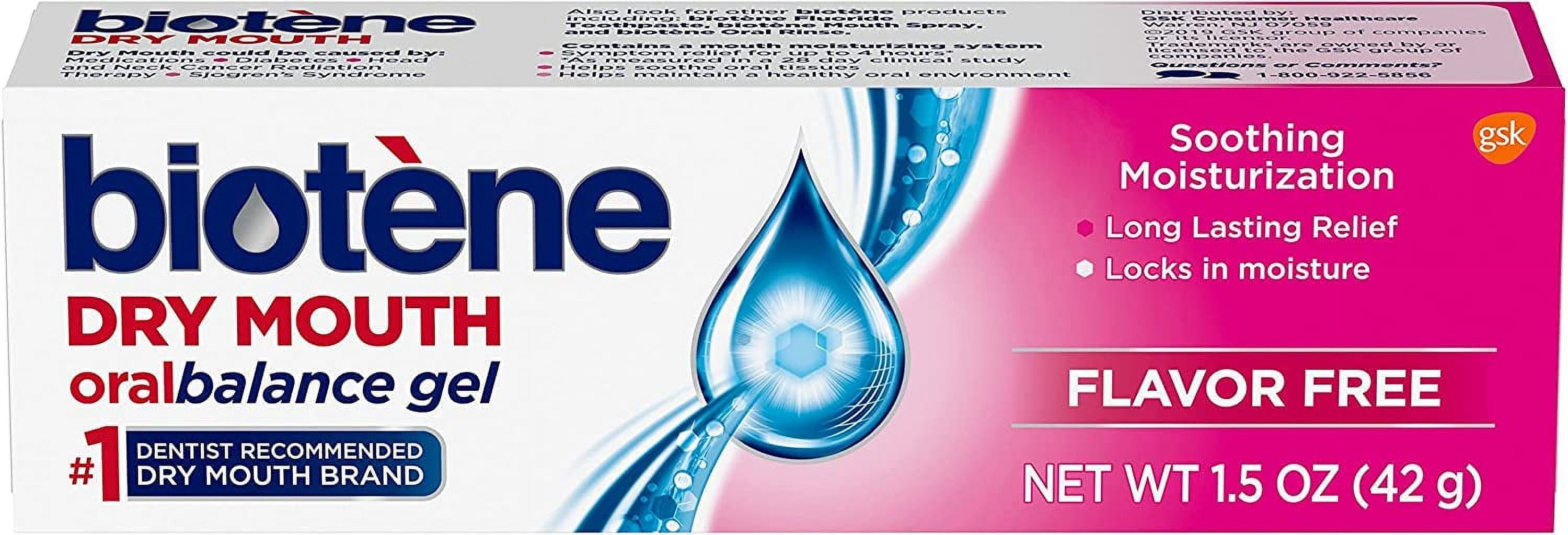 3 Pack Biotene Oral Balance Dry Mouth Moisturizing Gel 1.5 Oz Soothe Oral Tissues Long.