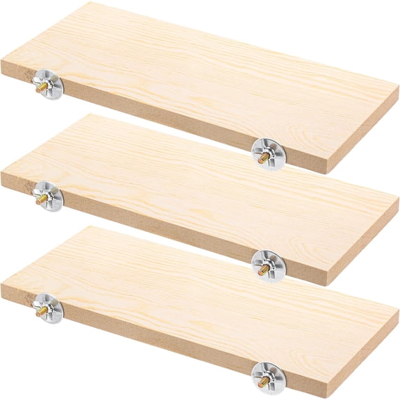 3 Pack Bird Perch Stand, Parrot Wood Platform, Natural Wooden Perch Toys Playground Cage for Conure, Chinchilla, Parakeet, Budgie, Cockatiel