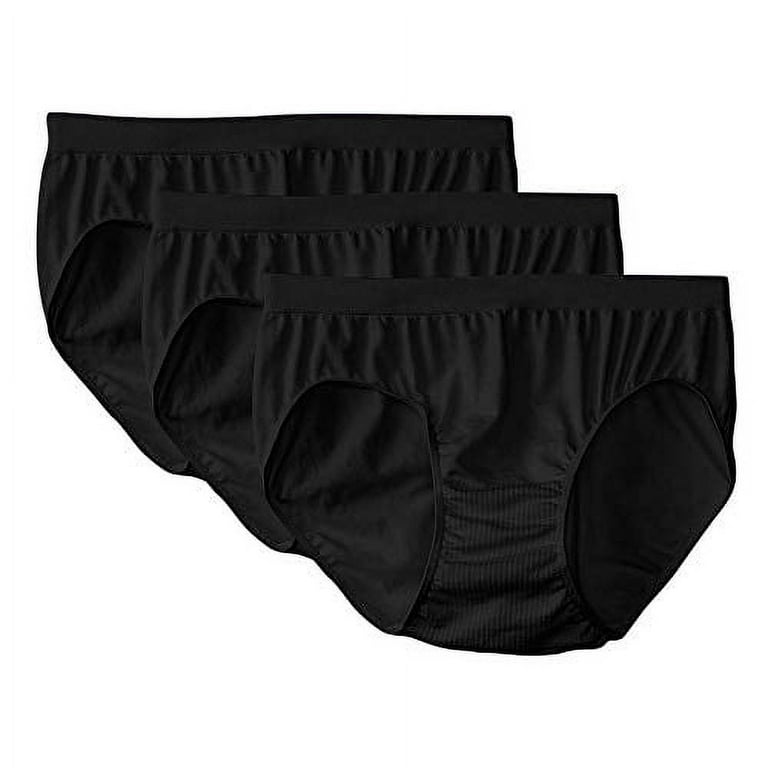 3 Pack Black Bali Hipster Panties for Women Microfiber 2990 