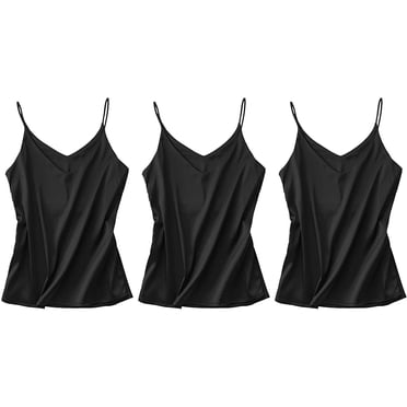 Womens Sexy Sleeveless Silk Satin Vest Top Summer Spaghetti Strap Camisole Shirt Baii S At Amazon Women's Clothing Store