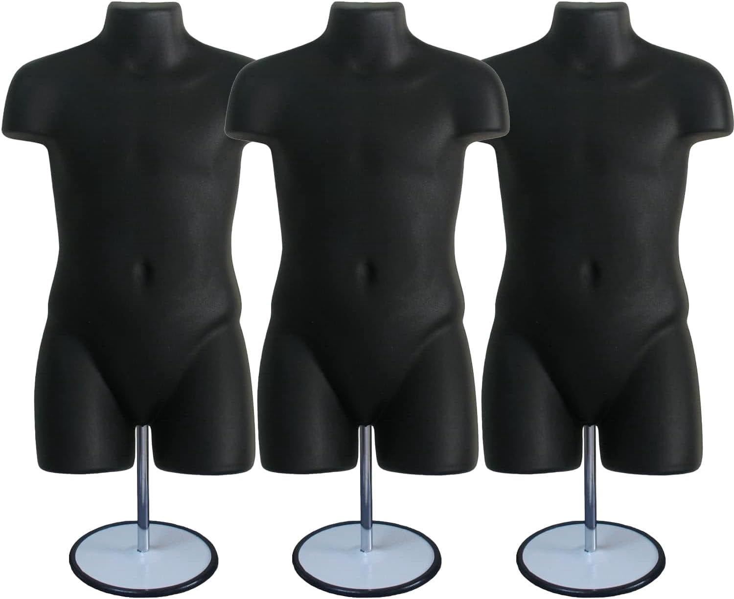 3 Pack Black Child Mannequin Torso, Dress Form Hollow Back Body, with ...