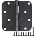 3 Pack Black Door Hinges Black Matte 4 Inch 5/8" Radius Black Hinges