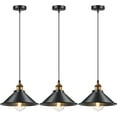 3Pack Black Farmhouse Pendant Light Adjustable Pendant Lighting for