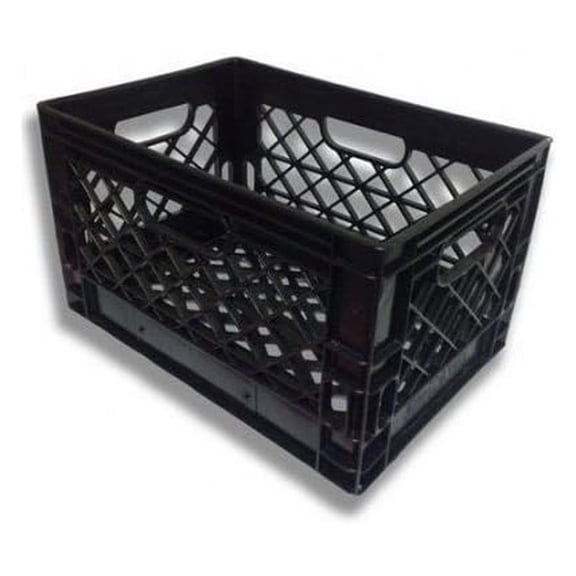 (3 Pack Black) Heavy Duty Rectangular Stackable Dairy Milk Crates - Save on shipping!!!!