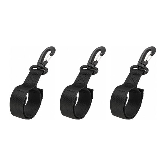 3 PCS Kayak Paddle Holder Straps, Black Nylon Hook-and-Loop Keeper Clips for SUP and Canoe Storage