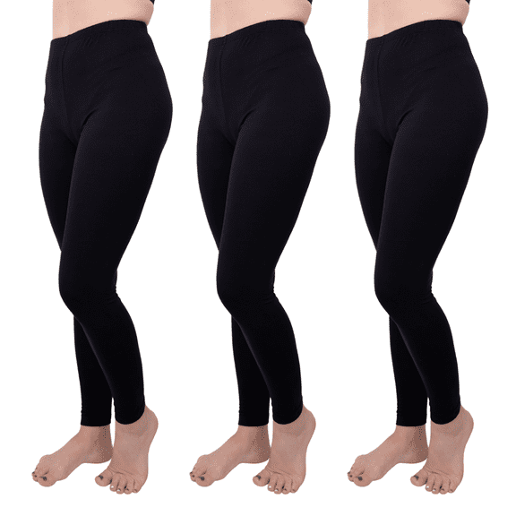 [3 Pack] Black Leggings for Women Athletic Casual Lounge Yoga Pants 4-Way Stretch and Buttery Soft