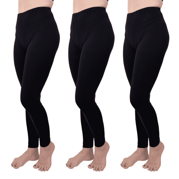 [3 Pack] Black Leggings for Women Athletic Casual Lounge Yoga Pants 4-Way Stretch and Buttery Soft
