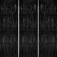 thumbnail image 1 of 3 Pack Black Metallic Tinsel Foil Fringe Curtains, Black Foil Curtain Backdrop, Photo Booth Props for Birthday Wedding Baby Shower Bachelorette Xmas Celebration Party Decorations Door Streamers, 1 of 7