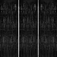 thumbnail image 1 of 3 Pack Black Metallic Tinsel Foil Fringe Curtains, Black Foil Curtain Backdrop, Photo Booth Props for Birthday Wedding Baby Shower Bachelorette Xmas Celebration Party Decorations Door Streamers, 1 of 7