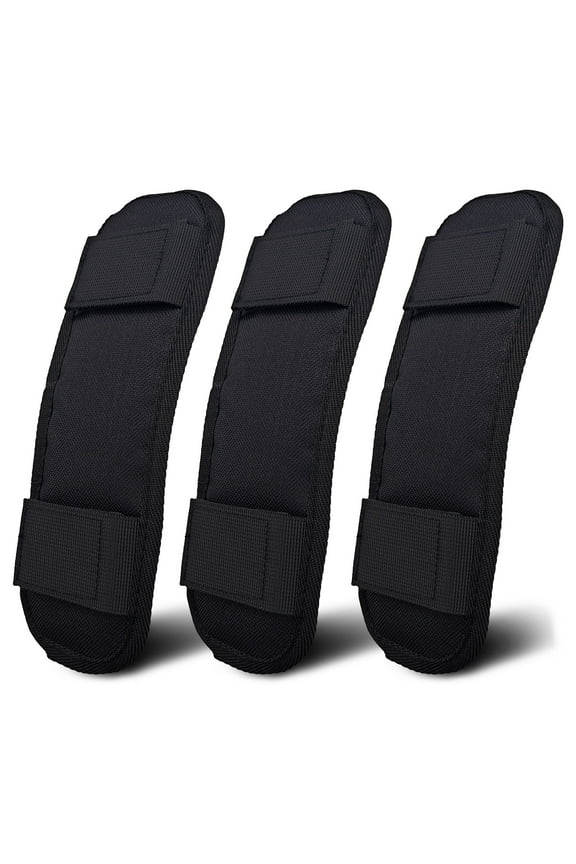 3 Pack Black Shoulder Strap Pad, Soft Bag Strap Cushion with Hook and Loop, Removable Backpack Strap Pads Replacement for Purse Guitar Crossbody Duffle Luggage