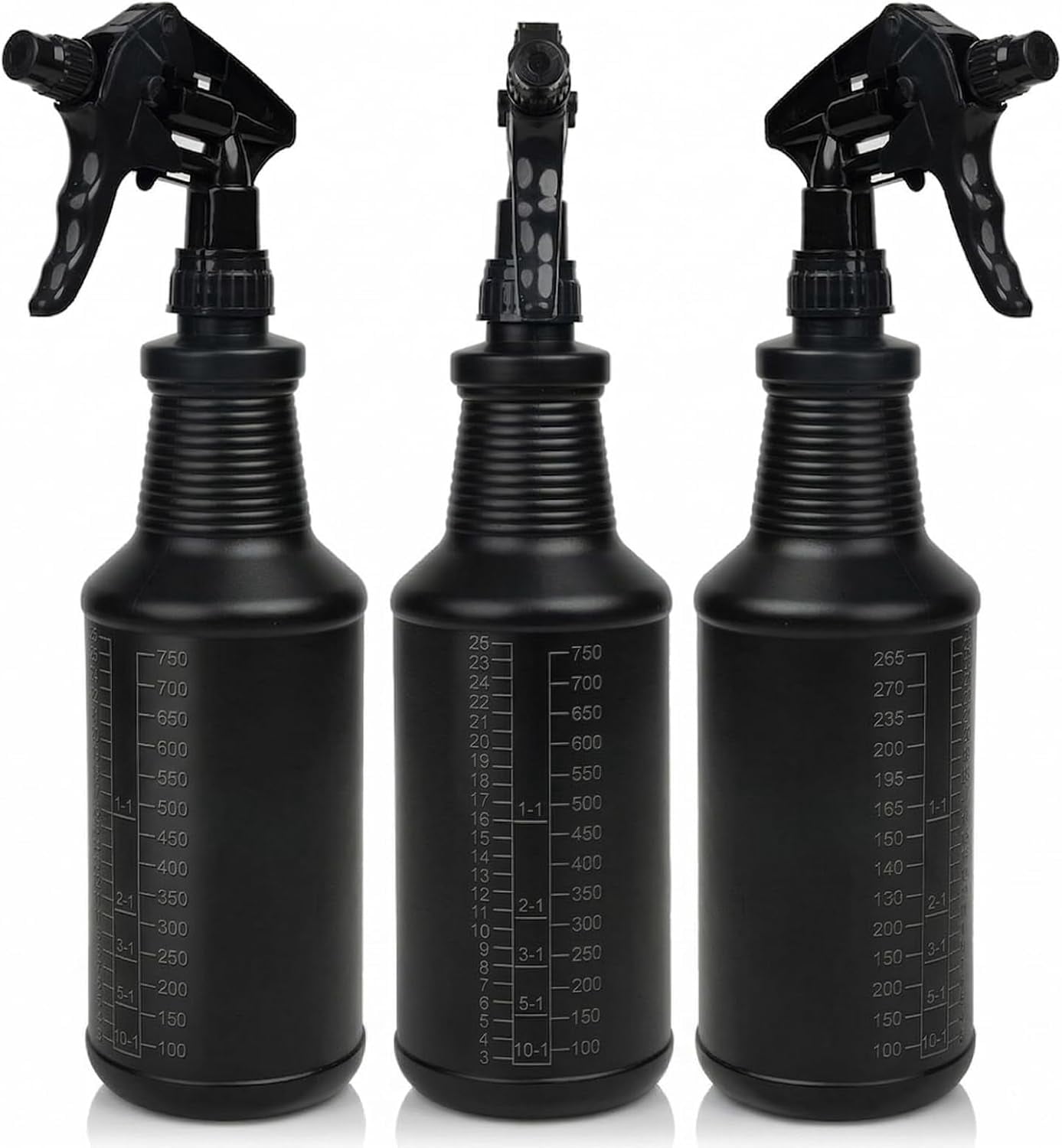 3-Pack Black Spray Bottles 34oz Opaque Heavy Duty Sprayer with ...