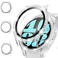 thumbnail image 1 of 3 Pack Bling Case for Samsung Galaxy Watch 6 Screen Protector 40mm, Tempered Glass Glitter Diamond Bumper Face Cover for Galaxy Watch 6 Accessories 40mm Galaxy Watch Case for Women,Clear*3, 1 of 8