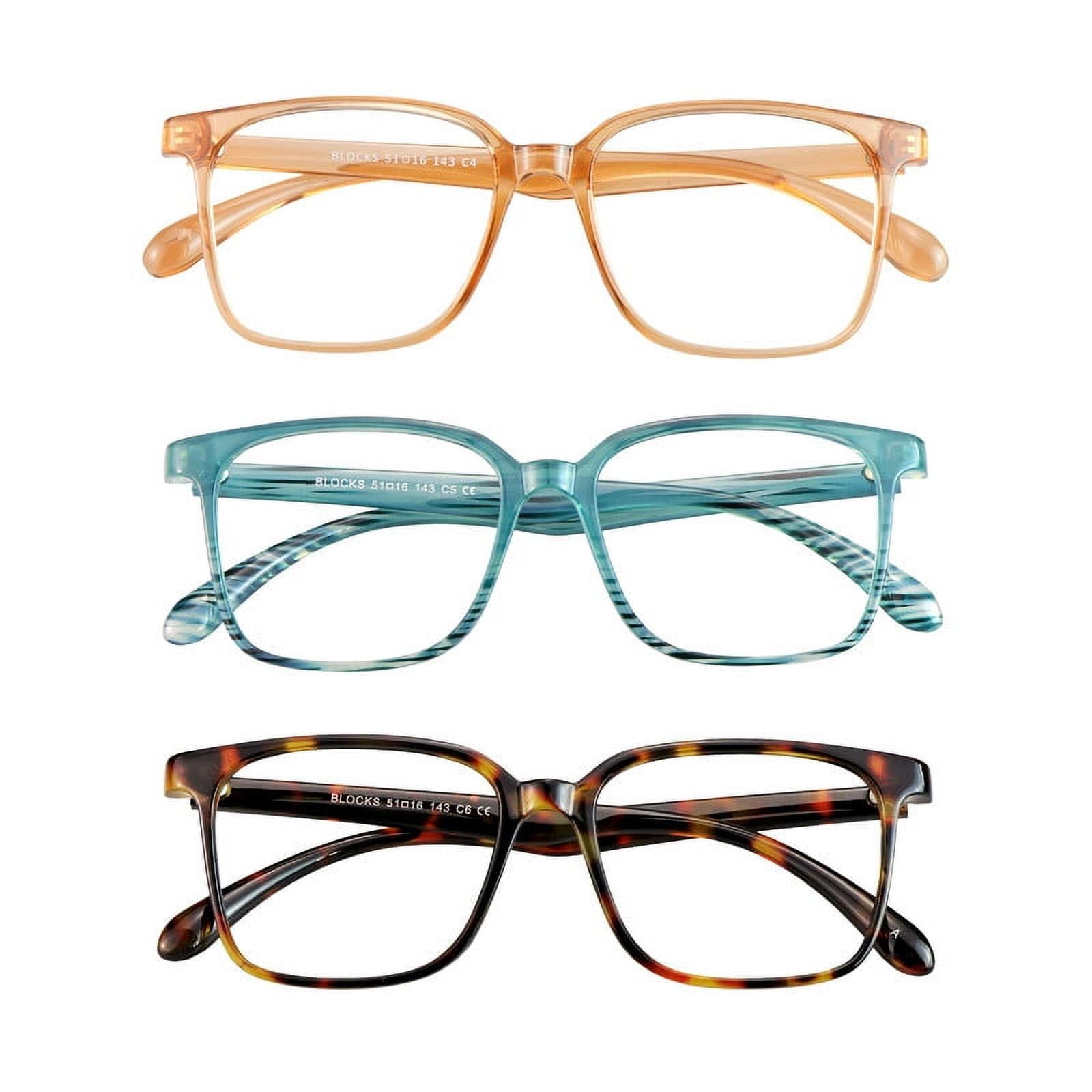 3 Pack Blue Light Blocking Glasses for Women or Men, Anti Eyestrain Dry