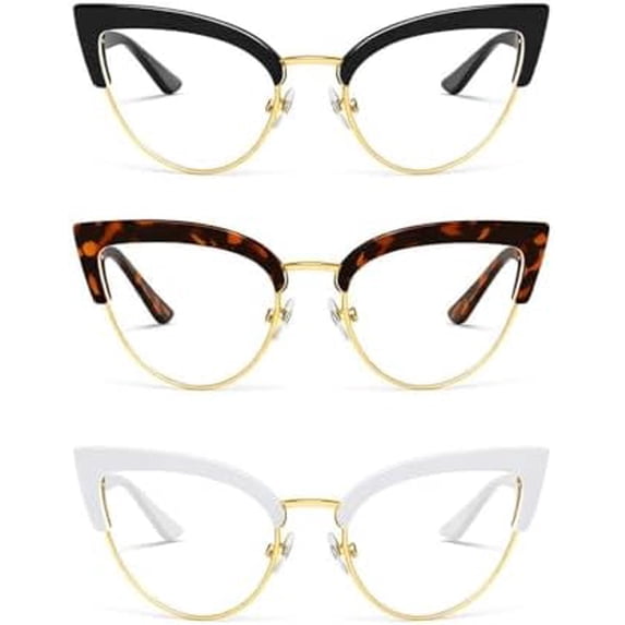 3 Pack Blue Light Blocking Glasses for Women, Cat Eye Computer Eyewear ...