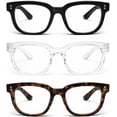 thumbnail image 1 of 3 Pack Blue Light Blocking Glasses for Women Men, Square Frame Computer Screen Eyeglasses Clear Lens Gaming Glasses, 1 of 7