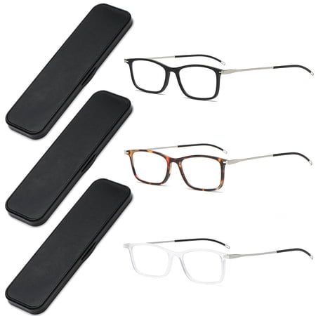 3 Pack Blue Light Blocking Reading Glasses Ultralight Presbyopic Glasses Ultra-thin Readers with Box