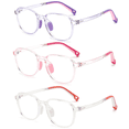 thumbnail image 1 of 3 Pack Blue Light Glasses for Kids Blue Light Blocking Glasses for Girls Boys Computer Gaming Screen Glasses, Anti Glare Eyestrain Teen Fashion Glasses Age 3-10, 1 of 9