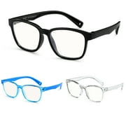FUNBIZ 3 Pack Blue Light Glasses for Kids Anti Eyestrain Computer Bluelight Glasses for Girls Boys