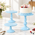 3 Pack Blue Metal Cake Stand Set, Assorted Sizes for Dessert Display ...