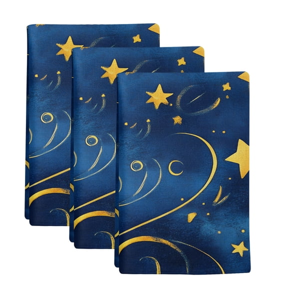 3 Pack Blue Starry Sky Kitchen Towels Star Galaxy Fantasy Romantic ...