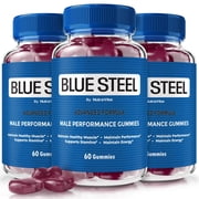 3 Pack Blue Steel Gummies, Daily Nutrition to Boost Confidence and Overall Health, All Natural Supplement to Support Maximum Performance, Extra Strength Gummy s, BlueSteel Reviews 180 Gummies