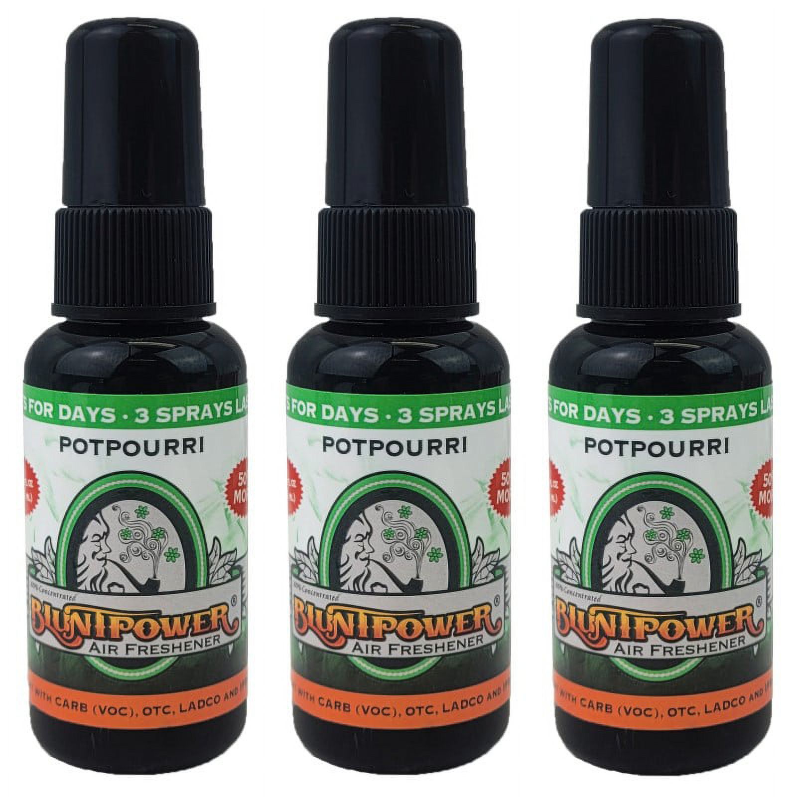 3Pack BluntPower Air Freshener Spray 1.5 oz. Potpourri