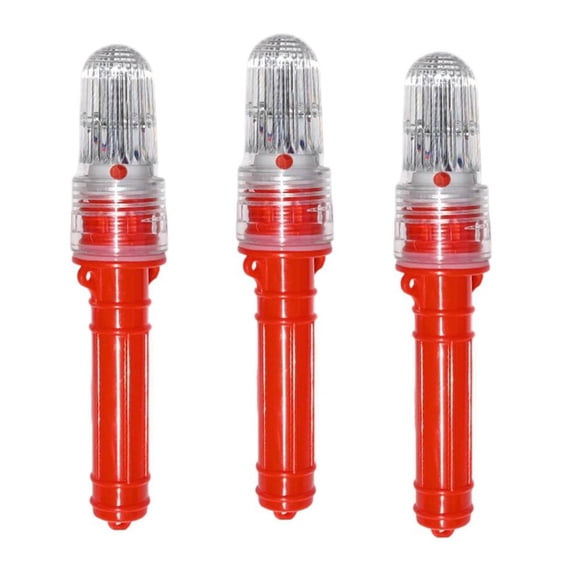 3 Pack Boat Signal Lights, LED Fish Attracting Light & Net Marker, Auto On for Night Fog Low Visibility, Waterproof Plastic Flares for KAYAK Canoe Rafting Fishing Gear(red)