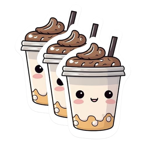 Rich Tea Computer Sticker (3 Pack) Boba Tea Decals - Cute Kawaii Drink - Bubble Tea Laptop ...
