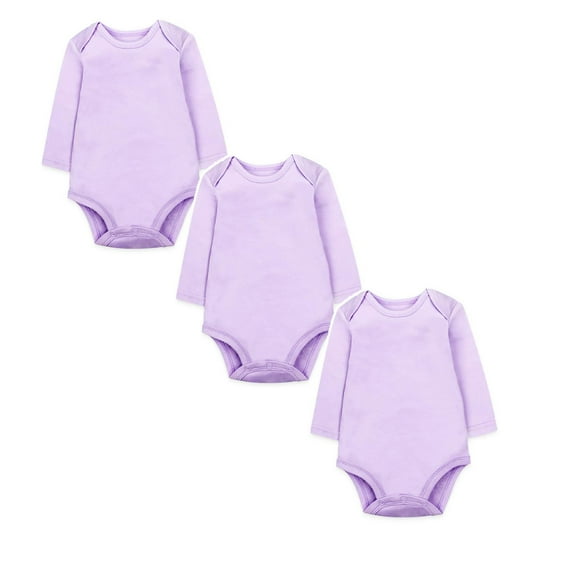 3 Pack Bodysuit Baby Long Sleeve Bodysuits Cotton Base Onesie Pajamas Baby Boy Clothes 6-9 Months