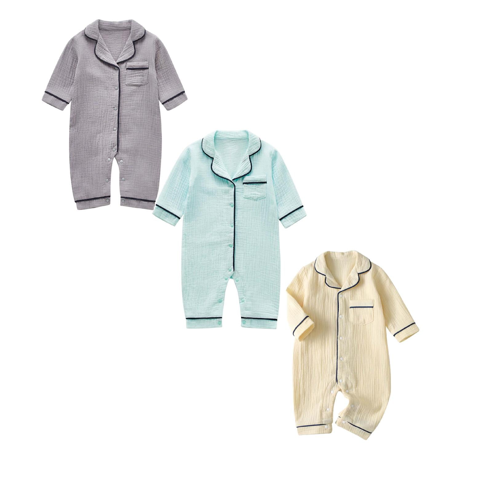 3 Pack Bodysuit Baby Long Sleeve Bodysuits Organic Cotton Pajamas Romper Jumpsuit Baby Clothes 3-6 Months