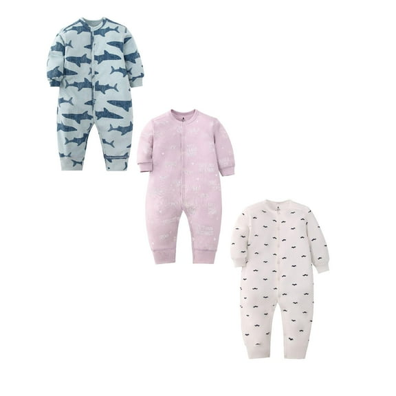 3 Pack Bodysuit Baby Long Sleeve Bodysuits Organic Cotton Pajamas Romper Jumpsuit Playsuits Outfits 3-6 Months