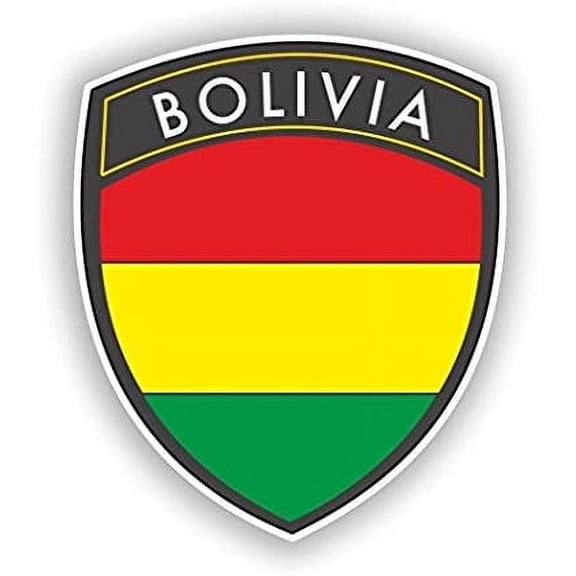 3 Pack - Bolivia Flag Design Vinyl Stickers - Sticker Graphic - Construction Toolbox, Hardhat, Lunchbox, Helmet, Mechanic, Luggage