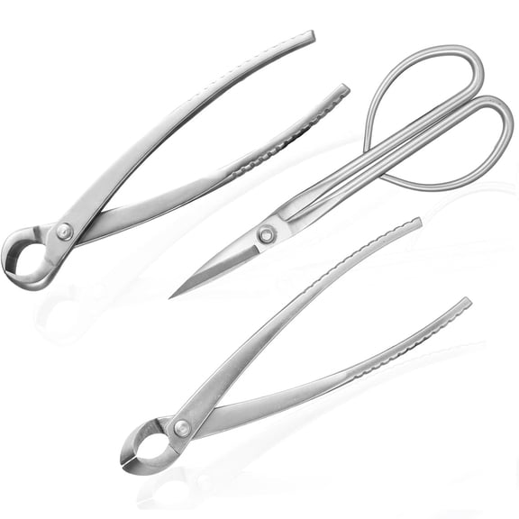 3 Pack Bonsai Tree Tools Set, Knob Cutter, Concave Cutter & Pruning Scissors for Precision Bonsai Trimming Plant Care
