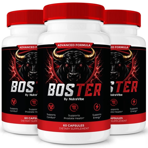 (3 Pack) Boster Capsules - Boster Prostate Support Formula with Natural Blend for Urinary Flow, Comfort & Balance | Easy-to-Swallow Daily Pills for Over-All Wellness (180 Capsules)