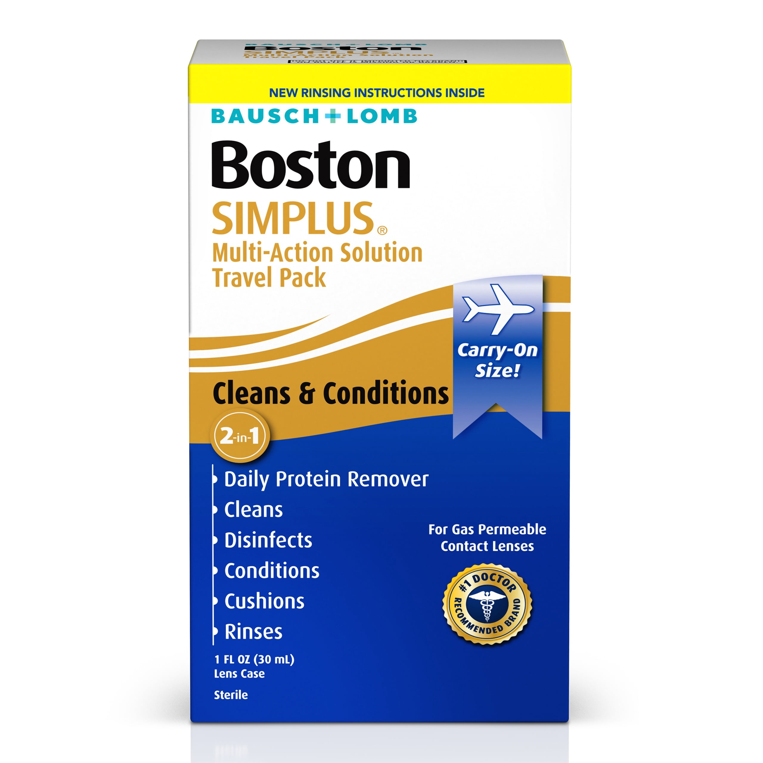 3 Pack - Bausch & Lomb Boston Simplus Multi-Action Solution Travel Kit ...