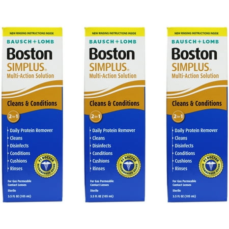 3 Pack - Boston Simplus Multi-action Solution 3.5oz Each