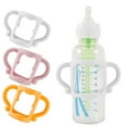 thumbnail image 1 of (3-Pack) Bottle Handles for Dr Brown Narrow Baby Bottles with Easy Grip Handles to Hold Their Own Bottle - BPA-Free Soft Silicone - Red Green and Blue, 1 of 7