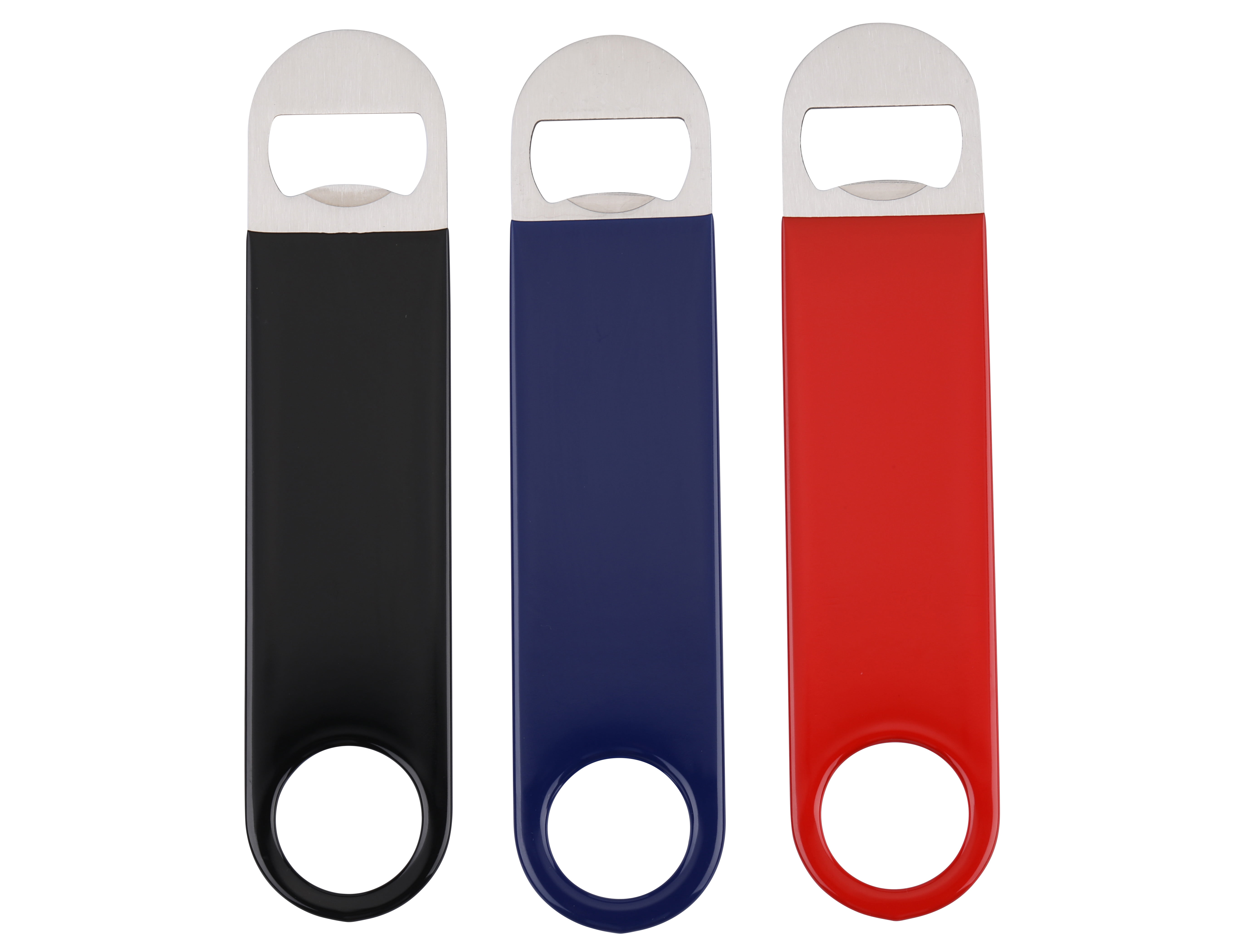 3 Pack Bottle Opener, Stainless Steel Beer Bottle Opener, 7 Inches Rubber Coated Flat Bottle