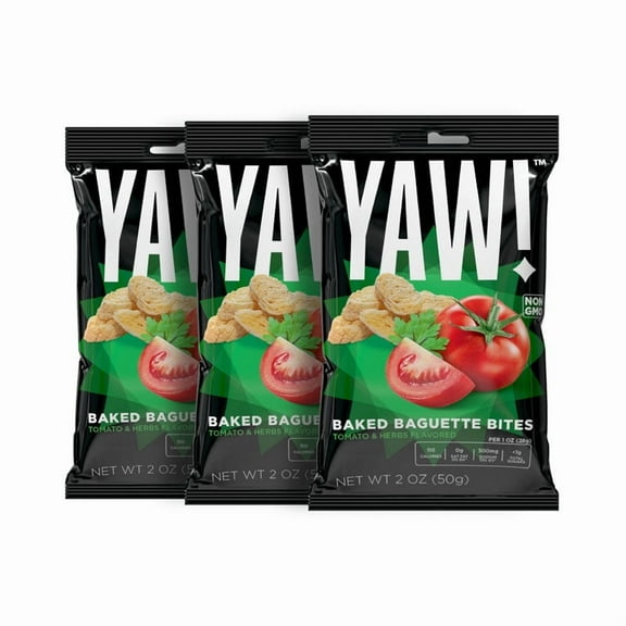 YAW! 3 Pack Baked Baguette Bites Tomato and Herb 2oz (6oz)