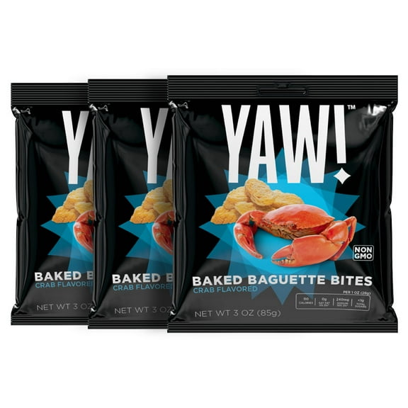 YAW! 3 Pack Baked Baguette Bite Crab Flavored 3oz (9oz)