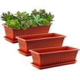 3 Pack Box Planters 17 Inches Plastic Rectangular Planters Flower Box 3 pack box planters 17 inches plastic rectangular planters flower box