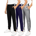 thumbnail image 1 of Real Essentials 3 Pack: Boy's Mesh Jogger Sweatpants - Youth Kids Baseball Football Athletic Pants with Pockets, 1 of 6